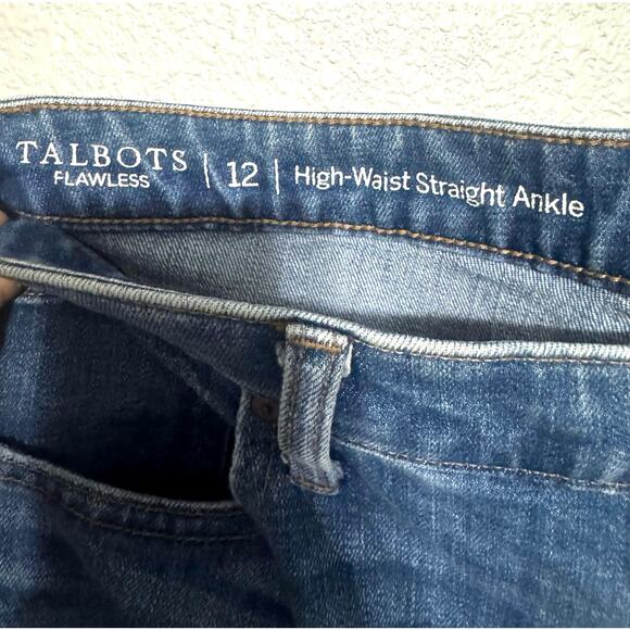 Talbots Size 12 High Waist Straight Ankle Jeans Blue Denim Flawless - Picture 5 of 7